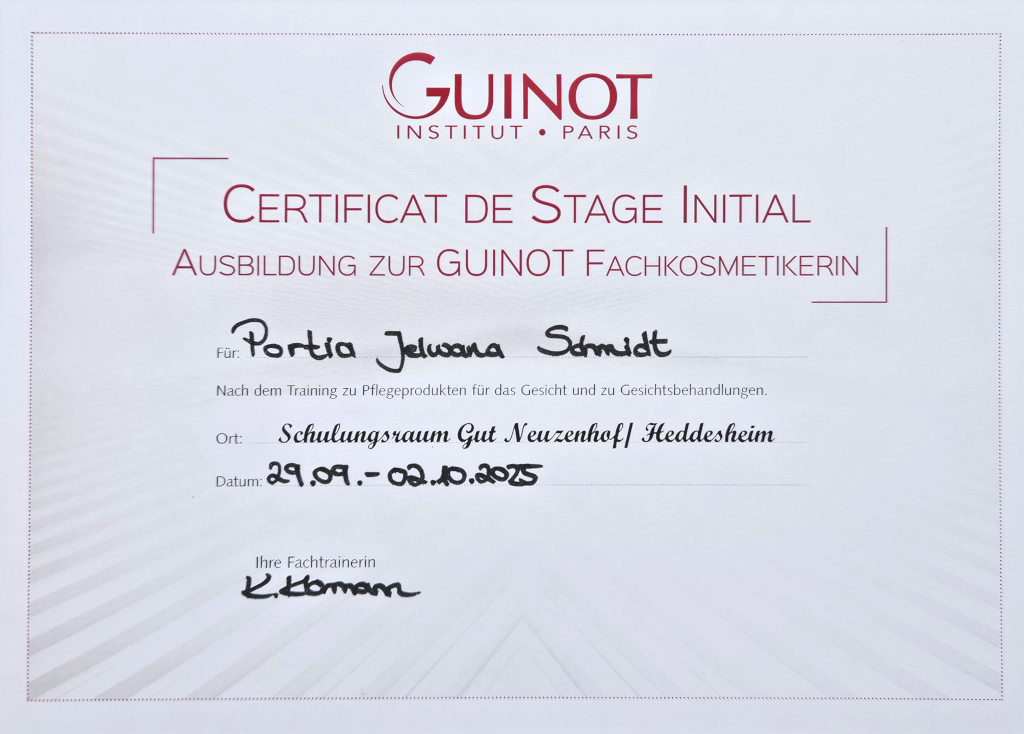 Zertifikat von Guinot